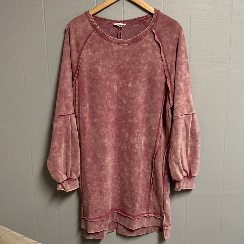NWT New In Sweatshirt Dress Size Large Long Sleeve New with Tags Pink